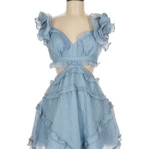 Luxxel Blue Ruffled Tiered Sundress